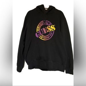 Guess Originals Solid Black Pullover Hoodie Men's Large